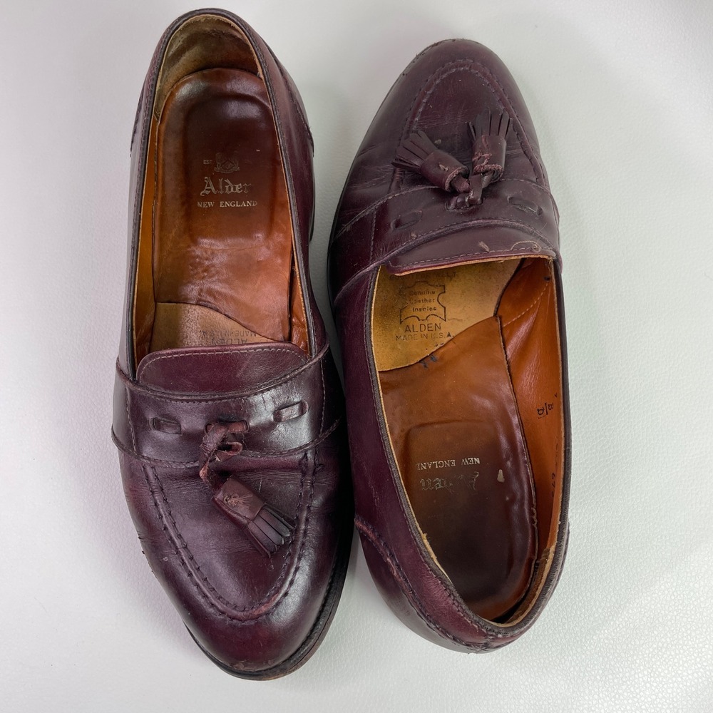 Alden 693 Burgundy Leather Tassel Loafers Mens 9 B/D Made in USA ~FLAWS